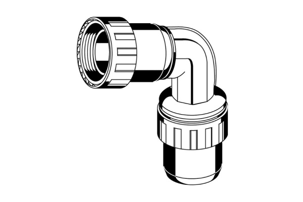 Переходник угловой "ШиреФит" 26 мм для трубопровода Зубр 51482-26