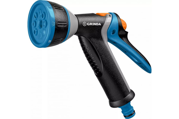 Металлический поливочный пистолет GRINDA PROLine BM-8 8 режимов, курок сзади, TPR покрытие 8-427339_z02