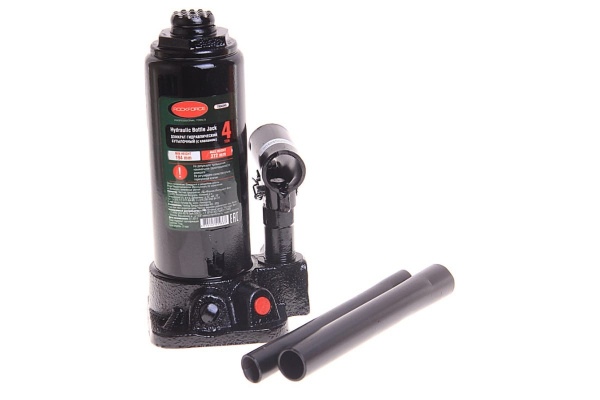 Гидравлический бутылочный домкрат с клапаном ROCKFORCE 4т высподъема 194-372мм RF-T90404S
