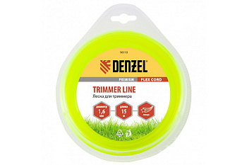 Леска для триммера звезда 1,6 мм х 15 м блистер FLEX CORD DENZEL 96110