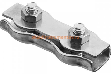 Зажим троса ЗУБР двойной, 5мм, 2 шт, оцинкованный, 304446-05