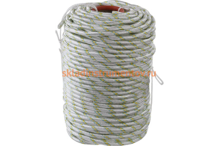 Плетёный капроновый 24-прядный фал с капроновым сердечником, диаметр 12мм, бухта 100м, 2200кгс СИБИН 50220-12