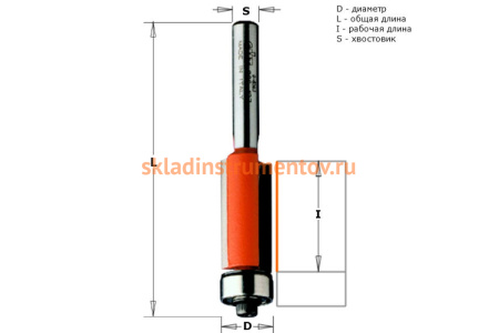 Фреза обгонная (12.7x25.4 мм; хвостовик 6 мм) CMT 706.127.11