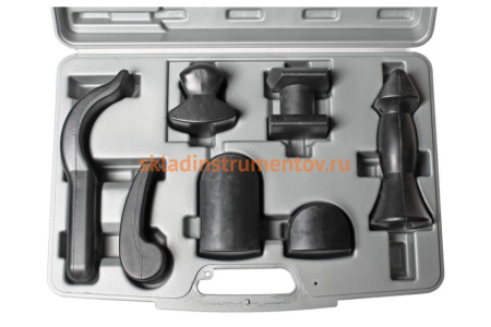 Набор рихтовочных прорезиненных оправок (7 предметов, кейс) JTC 2554
