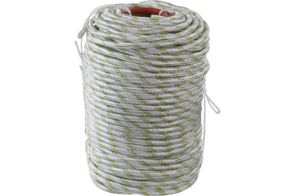 Плетёный капроновый 24-прядный фал с капроновым сердечником, диаметр 12мм, бухта 100м, 2200кгс СИБИН 50220-12 Плетёный капроновый 24-прядный фал с капроновым сердечником, диаметр 12мм, бухта 100м, 2200кгс СИБИН 50220-12