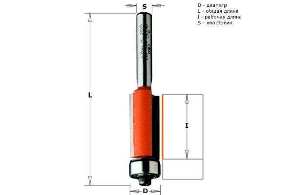 Фреза обгонная (12.7x25.4 мм; хвостовик 6 мм) CMT 706.127.11