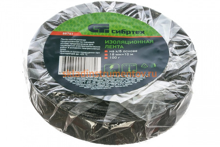 Изолента на ХБ основе СИБРТЕХ 18 ммх10м 100 гр 88761