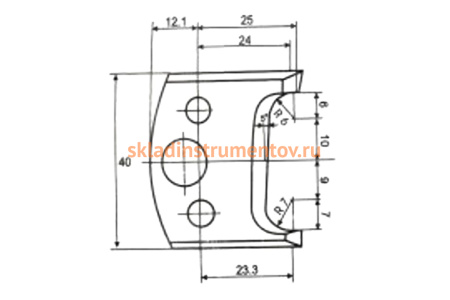 Нож фасонный 2 шт. по дереву для фрезерной головки Энкор 19312