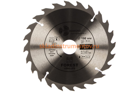 Диск пильный по дереву (190х30 мм; 24Т) TRIO-DIAMOND FLL811