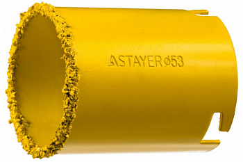 Коронка кольцевая с карбидно-вольфрамовой крошкой PROFESSIONAL 53 мм STAYER 33345-53