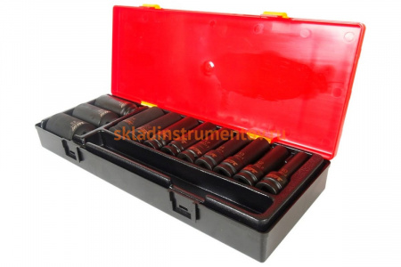 Набор ударных глубоких двенадцатигранных торцевых головок 1/2" 10-32мм в кейсе 12шт JTC-K4122