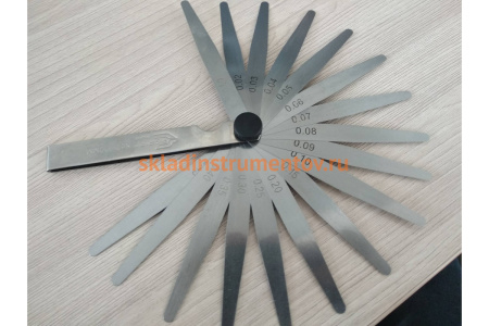 Набор щупов 0.02-0.5 мм, 17 пластин, длина 100 мм GRIFF D127011