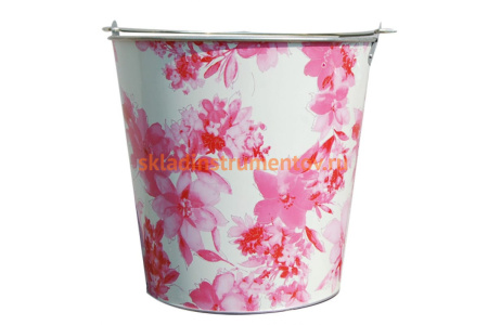 Оцинкованное ведро для непищевых продуктов на 20 литров Центроинструмент Цветы 1041-20-2