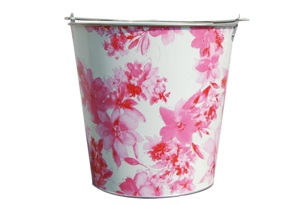 Оцинкованное ведро для непищевых продуктов на 5 литров Центроинструмент Цветы 1040-5-5