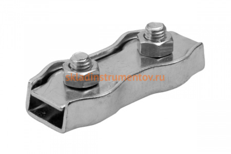 Зажим троса двойной, оцинкованный (75 шт; 3 мм; ТФ5) Зубр 4-304445-03