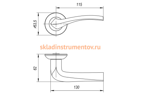 Раздельная ручка AJAX GLORIA JR SN/CP-3 матовый никель/хром 41371