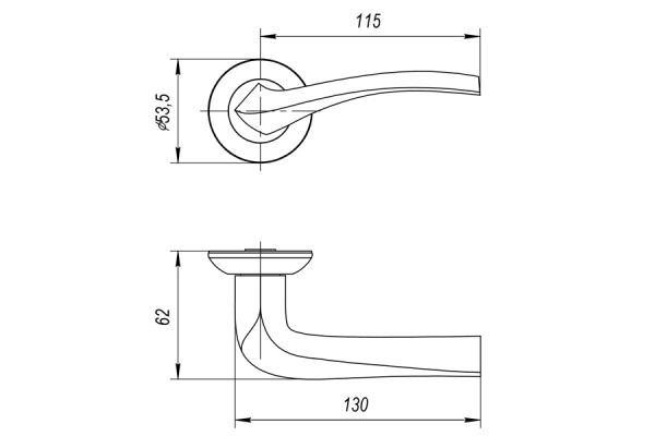 Раздельная ручка AJAX GLORIA JR SN/CP-3 матовый никель/хром 41371