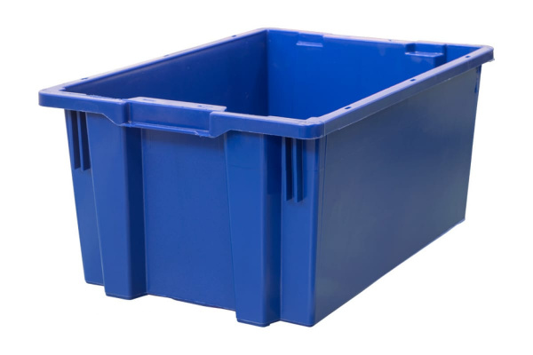 Ящик Тара.ру п/э, 600х400х270 дно гладкое, синий 21431