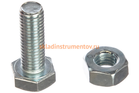 Болт с шестигранной головкой в комплекте с гайкой, шайбой, шайбой пружинной, ЗУБР, МАСТЕР, 303436-10-030