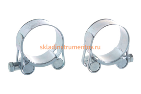 Металлические хомуты СИБРТЕХ, силовые, 36-39мм, ширина 20мм, шарнирный, W1, 2шт 47523