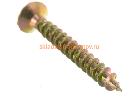 Универсальные шурупы для дерева, ДСП, ДВП Зубр желтопассивированные, PZ, 5,0x40мм, ТФ1, 200 штук 4-300391-50-040