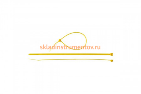 Нейлоновый хомут Зубр МАСТЕР желтый, 4,8 мм x 400 мм, 100 шт 309050-48-400