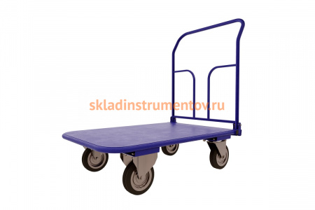 Тележка RUSKLAD платформенная со складной ручкой (система складывания ручки - педаль) ТПСР 1 М П (500x800) d125мм