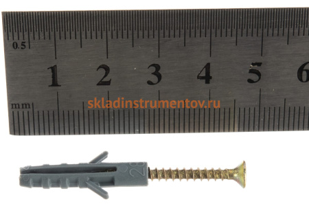Дюбель ЕВРО с шурупом 15 шт. (5x25 мм; ТФ6) ЗУБР 30662-05-25