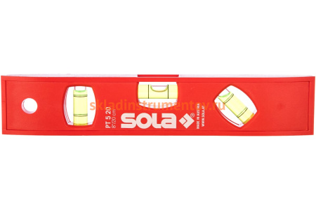 Пластиковый уровень, L=20 см, 3 глазка SOLA PT 5 01430201