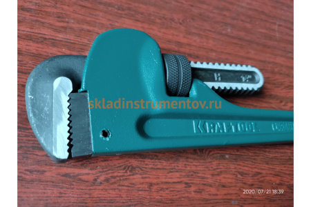 Трубный разводной быстрозажимной ключ Kraftool тип Rigit Cr-Mo губки высокотехнологичный Al корпус 2"/350 мм 2728-35_z01