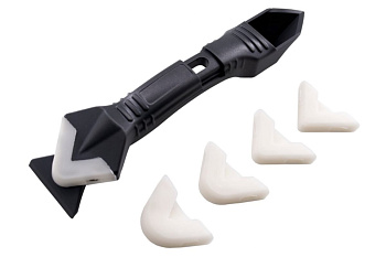 Шпатель-скребок РемоКолор 3 в 1 для удаления/выравнивания герметика, 5 насадок, 12-2-122