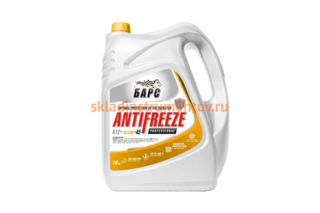 Антифриз БАРС PROFESSIONAL Yellow G12+, 10 кг TNNBARS00036