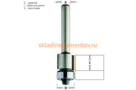 Фреза обгонная (12.7x11 мм; хвостовик 6 мм; 2dp) CMT 706.128.61