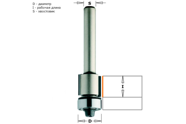 Фреза обгонная (12.7x11 мм; хвостовик 6 мм; 2dp) CMT 706.128.61