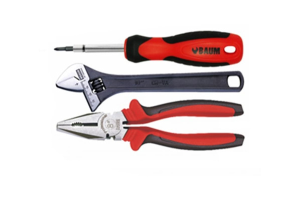 Набор инструментов BAUM отвёртка 6в1, разводной ключ 8, плоскогубцы комби 8, 3 предмета 190E