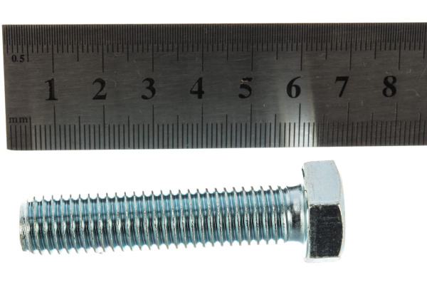 Болт с шестигранной головкой Зубр DIN 933, класс прочности 8.8, оцинкованный, M12x55 мм, ТФ6, 3 шт. 4-303076-12-055