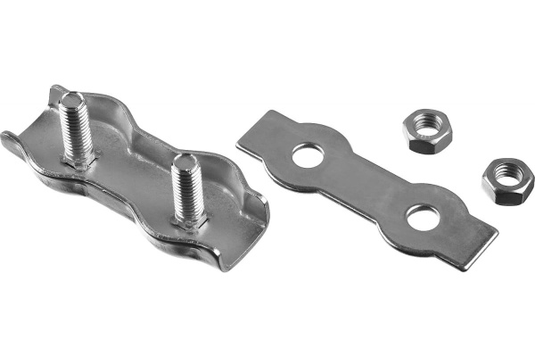 Зажим троса ЗУБР двойной 6мм 2 шт оцинк. 304446-06