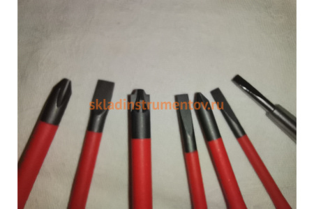 Набор диэлектрических отверток Wera, VDE, индикатор напряжения, подставка, 7 предметов, WE-006480