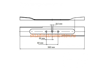 Нож для газонокосилки GC-1500 (360 мм) DENZEL 96331