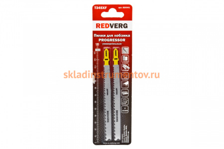 Пилка для лобзика универсальная, T345XF быстрый рез, BIM 2 шт. REDVERG 6623563