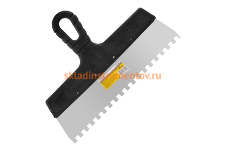 Фасадный зубчатый шпатель (нержавеющая сталь, 300мм, зуб.8x8мм) РемоКолор Мастер 12-8-300