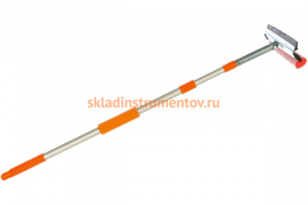 Щетка для мытья стекол Airline AB-G-01 с телескопической ручкой, поролоном и водосгоном 130 см