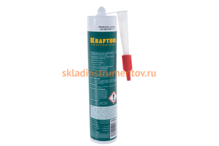 Силиконовый герметик KRAFTOOL KRAFTSIL GX107 AQUA STOP 300 мл, стекольный, прозрачный 41256-2