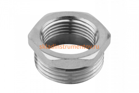 Футорка Зубр "ЭКСПЕРТ", никелированная латунь, 1" х 3/4" 51281-1-3/4