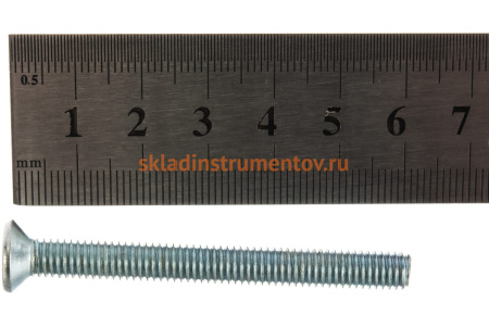 Винт Зубр DIN 965, класс прочности 8.8, оцинкованный, M6x60 мм, ТФ6, 4 шт. 4-303116-06-060