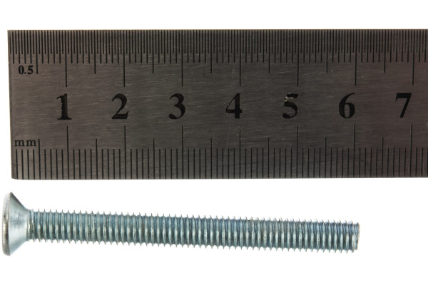 Винт Зубр DIN 965, класс прочности 8.8, оцинкованный, M6x60 мм, ТФ6, 4 шт. 4-303116-06-060