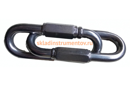 Карабин ЗУБР винтовой с муфтой, 6мм, 1 шт, оцинкованный, 304536-06