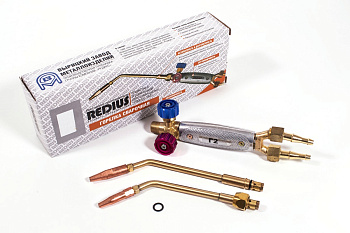 Ацетиленовая горелка с наконечниками № 3, 4 Г2-34 REDIUS 09104 Ацетиленовая горелка с наконечниками № 3, 4 Г2-34 REDIUS 09104