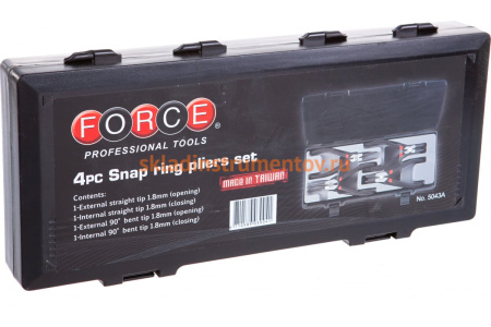 Набор разжимов стопорных колец FORCE 5043A Набор разжимов стопорных колец FORCE 5043A