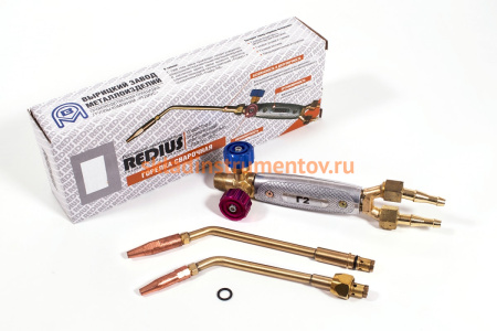 Ацетиленовая горелка с наконечниками № 3, 4 Г2-34 REDIUS 09104 Ацетиленовая горелка с наконечниками № 3, 4 Г2-34 REDIUS 09104